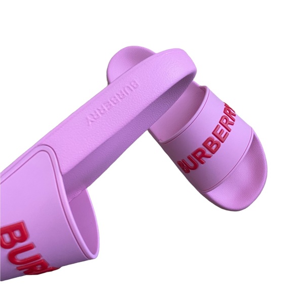SOLD:Burberry Women's Furley Logo Slide Sandals - Bubblegum Pink, 39EU/9US - Picture 7 of 9